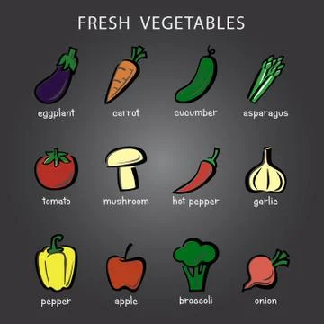 Colored vegetables icon Stock-Illustration