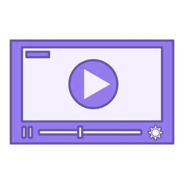 Colored Video Player Icon. Multimedia Player Vector Icon. Video channel, Vi.. Stock Illustration