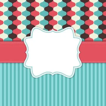 Colored Vintage Background with Retro Frame Illustration Stockillustratie