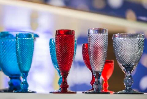 Colored Vintage Goblets Stock Photos