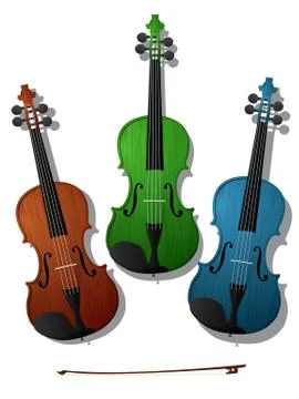 Colored violins Illustrazione stock