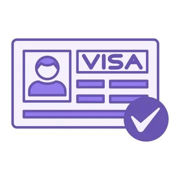 Colored Visa Icon. Vector Icon. Document, Tourist Visa. Entry Permit for a .. Stock Illustration