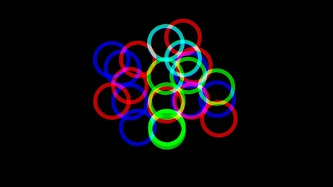 Colored VJ footage, background texture (Circles) Stock Footage