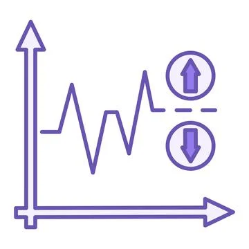 Colored Volatility Icon. Vector Illustration. Stock or Securities Price Vol.. Stock Illustration