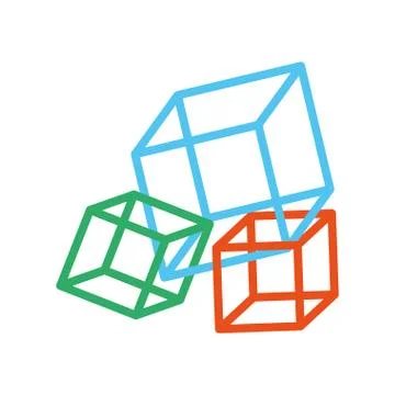 Colored vr 3d model 360 degree technology Stock Illustration