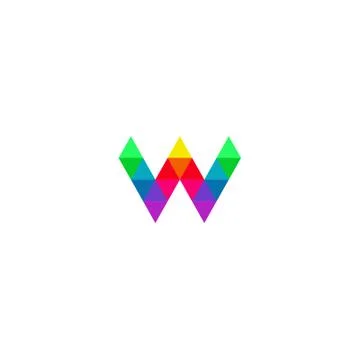 Colored w letter Stock Illustration