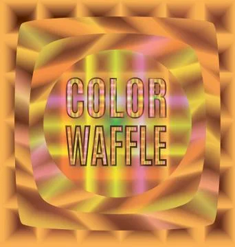 Colored waffles of different forms text Stock Illustration
