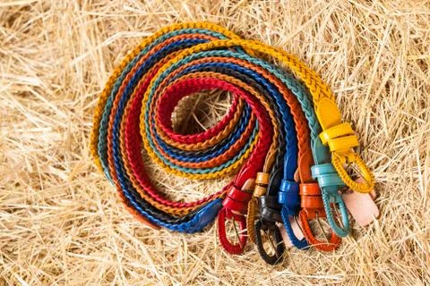 Colored waist belts Stock Photos