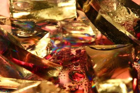 Colored water drops Stock Photos