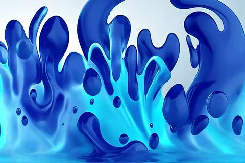 Colored water splash effects liquid drops flow Stock Illustration