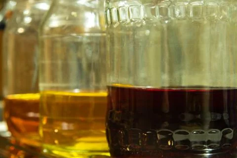 Colored water at three classes Foto stock