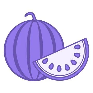 Colored Watermelon Icon. Vector Icon of Sweet and Tasty Dessert. Summer Foo.. Stock Illustration