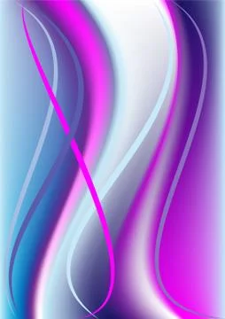 Colored wave on violet blue mesh gradient background. Stock Illustration