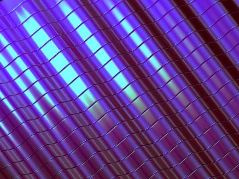 Colored waving shape with reflection 3d rendered  background Stock Illustration