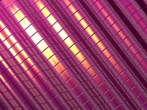 Colored waving shape with reflection 3d rendered  background Illustrazione stock