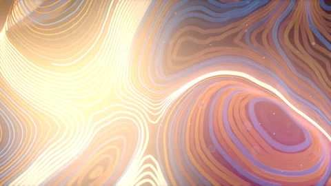 Colored wavy wires with motion glowing elements. 3D render loop animation 4K UHD Stock Footage 113328130
