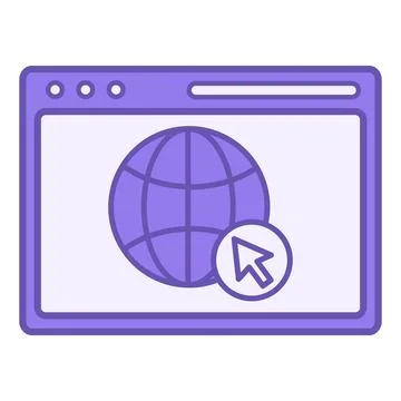 Colored Website Icon. Vector Icon. Page with Data Which is located on the I.. Stock Illustration
