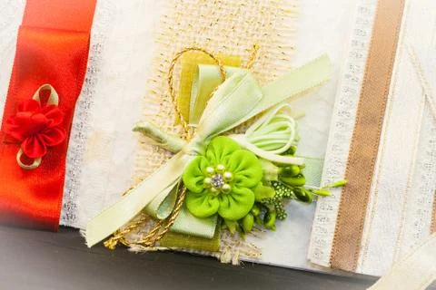 Colored wedding invitation Stock Photos