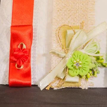 Colored wedding invitation Stock Photos