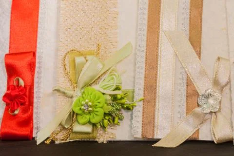 Colored wedding invitation Stock Photos