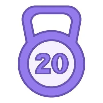 Colored Weight Icon. Vector Drawing. Heavy Kettlebell, Sports Equipment for.. Stock Illustration
