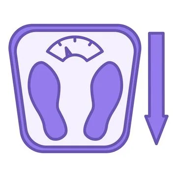 Colored Weight Loss Icon. Vector Illustration. Bathroom Scale. Healthy Life.. Stock Illustration
