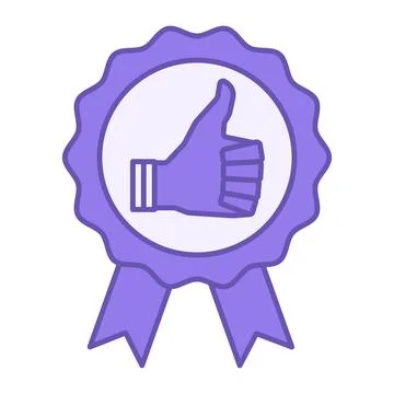Colored Well Done Icon. Vector Illustration. Award and Thumbs Up. Highest Q.. Stock Illustration