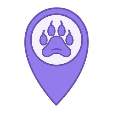 Colored Wildlife Icon. Vector Icon. Location and Paw of a Wild Animal. Dang.. Stock Illustration