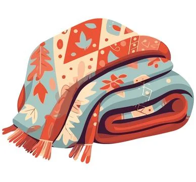 Colored winter blanket illustration 스톡 일러스트