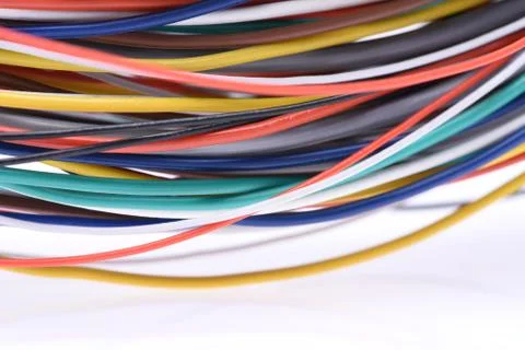 Colored wire line Foto stock
