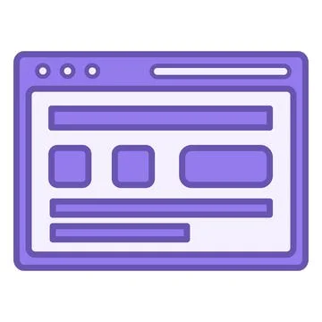 Colored Wireframe Icon. Website Wireframe Vector Icon. User Interface of a .. Stock Illustration