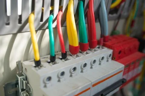 Colored wires Stock Photos