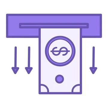 Colored Withdraw Icon. Vector Icon of Withdrawal of Money from Account. Bus.. Stock Illustration