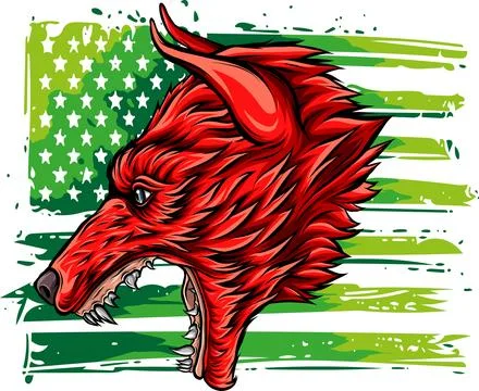 Colored wolf head mascotn vector illustration design Stock Illustration