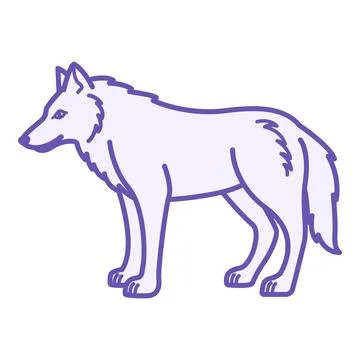 Colored Wolf Icon. Vector Illustration. Large Predatory Mammal. Symbol of D.. Stock Illustration