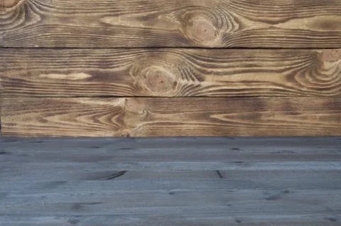 Colored wooden background from horizontal texture boards of two kinds. Stock Photos