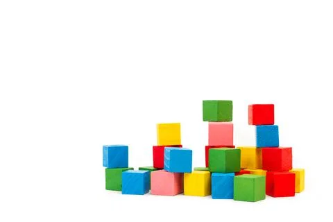 Colored wooden cubes Stock Photos
