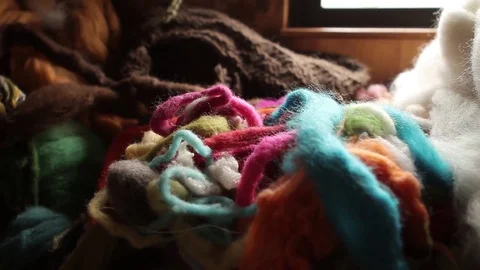 Colored wool Stock Footage 77047542