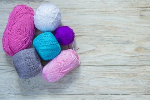 Colored wool for knitting Stock Photos