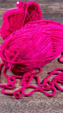 Colored wool threads for knitting Stock Photos