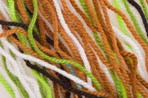 Colored wool threads Stock Photos