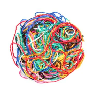 Colored woolen threads Stock Photos