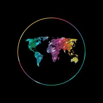 Colored word map with special sketch design Stock Illustration