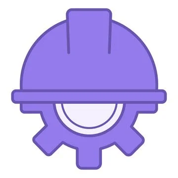 Colored Worker Icon. Vector Illustration. Construction Helmet and Gear. Bus.. Stock Illustration