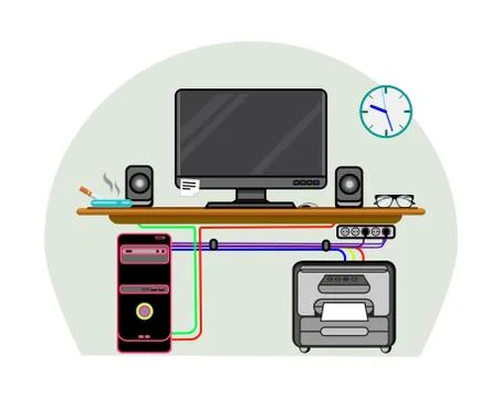 Colored workplace icon Stock Illustration