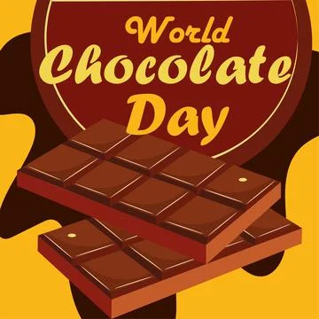 Colored world chocolate day template Vector Stock Illustration