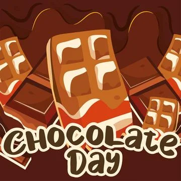 Colored world chocolate day template Vector Illustrazione stock