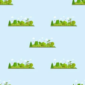 Colored World environment seamless pattern background. Illustration Illustrazione stock