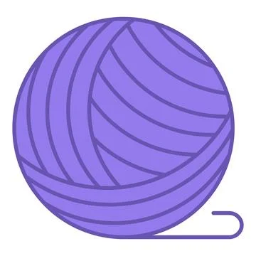 Colored Yarn Ball Icon. Vector Icon of Thread. Yarn for Knitting Clothes. P.. Illustrazione stock