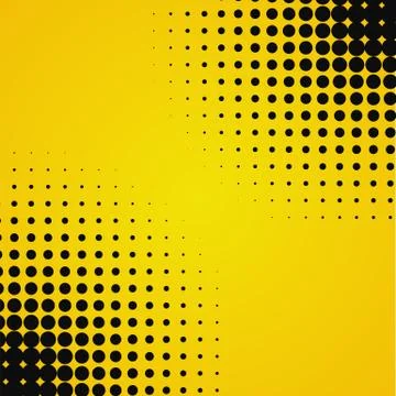 Colored yellow black halftone background Stock Illustration
